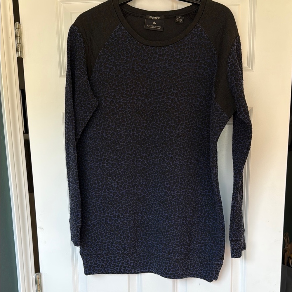 Maison Scotch Black and Navy Long Sleeve Tunic or oversized sweatshirt